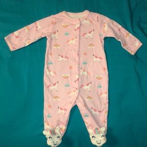 Carters baby pink unicorn rainbow footie pajama